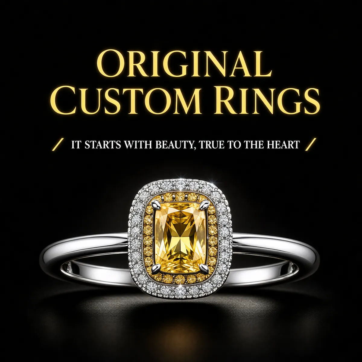 Luxurious Yellow Diamond Engagement Ring