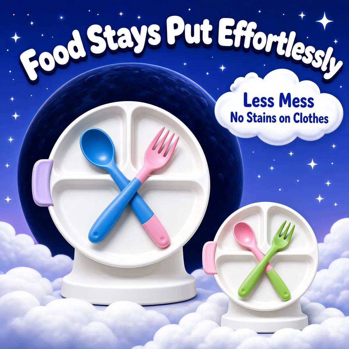 Magical Toddler Plate with Cutlery Set