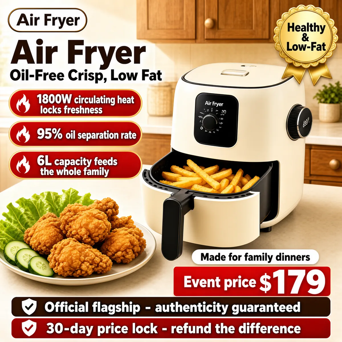 Air Fryer Oil-Free Crisp Family Kitchen Essential