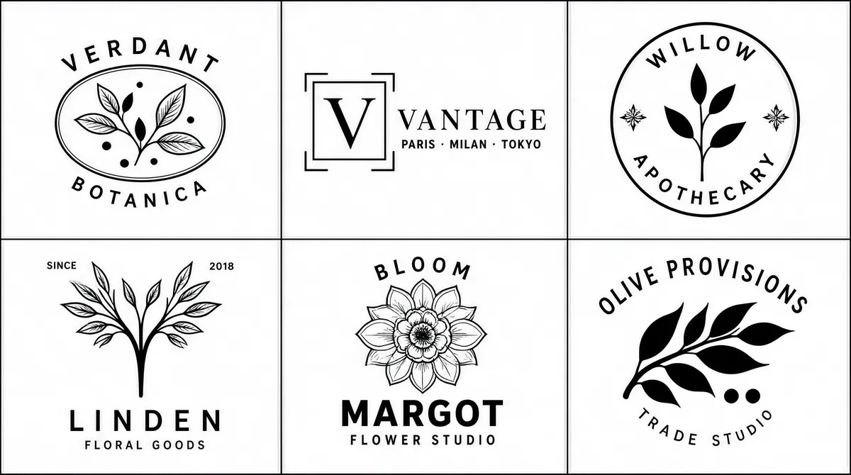 Minimal Botanical Logo Grid