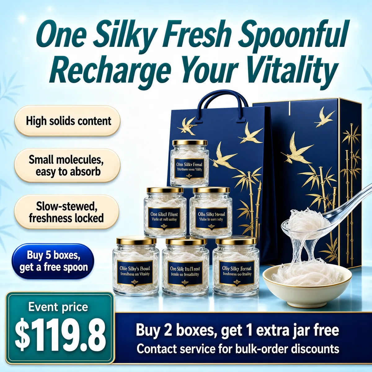 Premium Bird's Nest Gift Box with Glass Jars