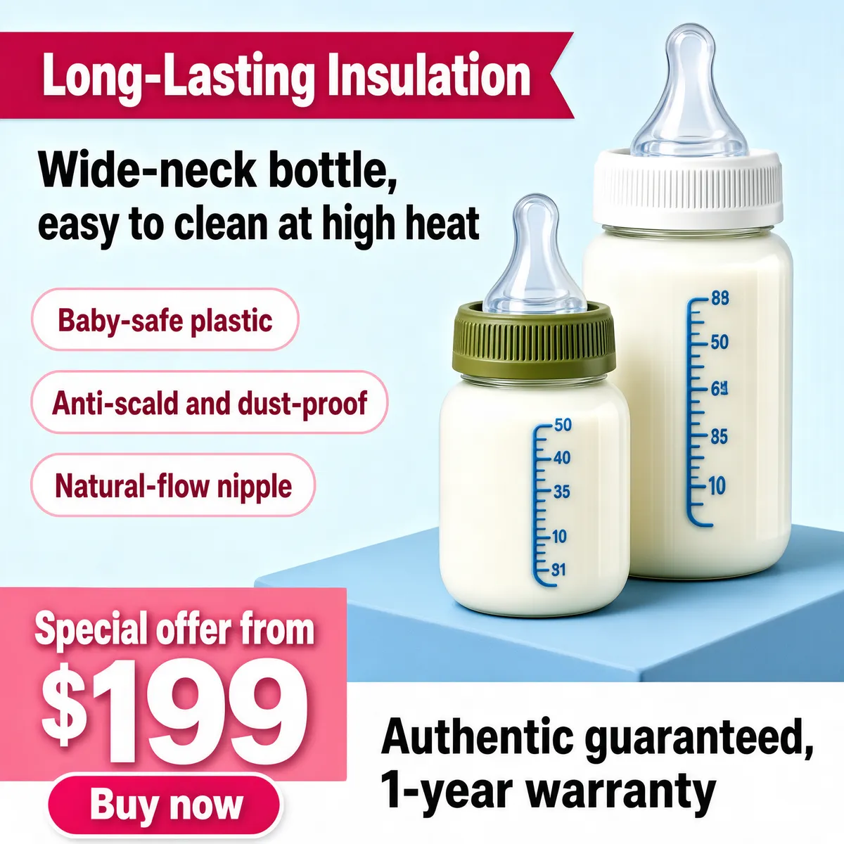 Natural Wide-Neck Baby Bottles