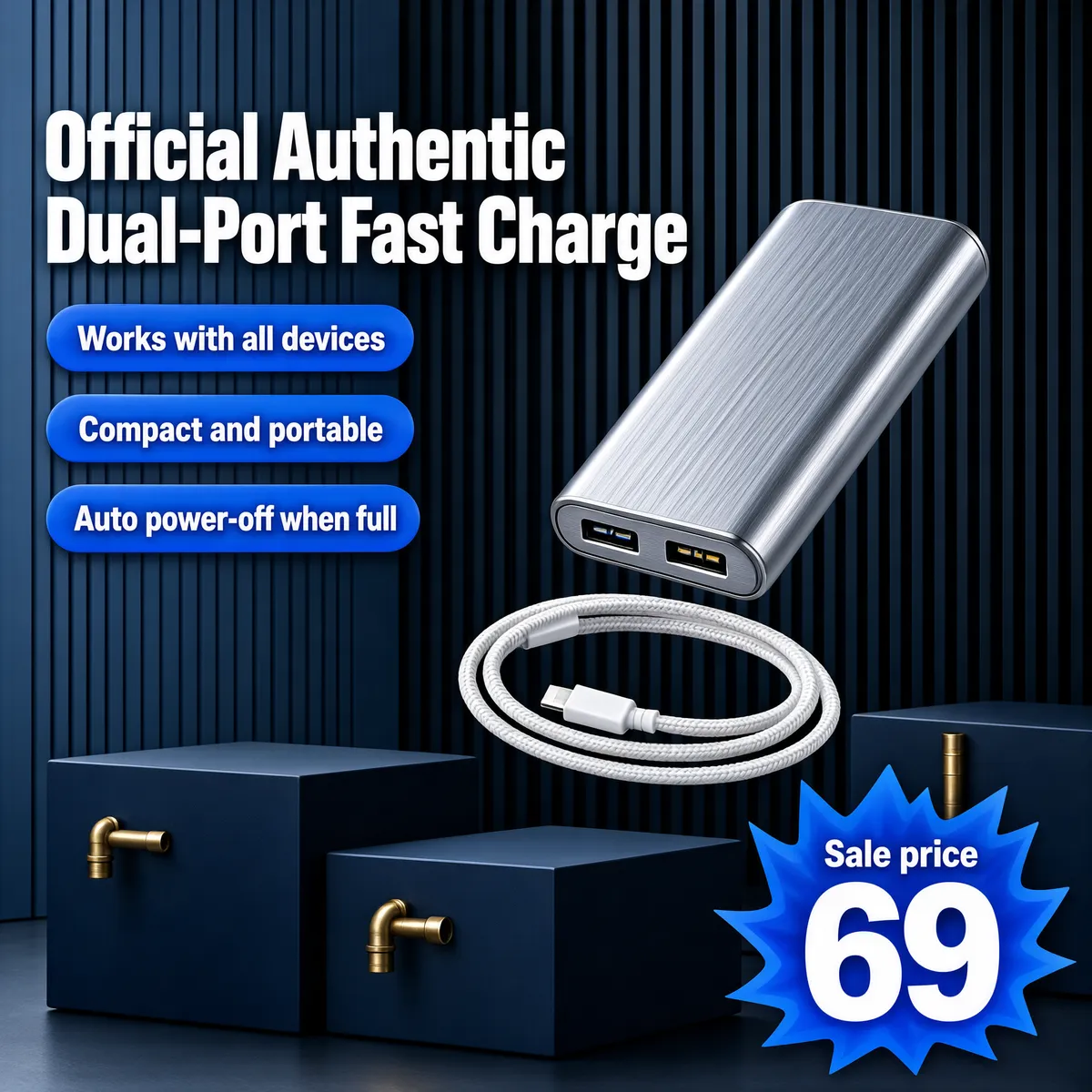 Dual-Port Fast Charge Power Bank Sale