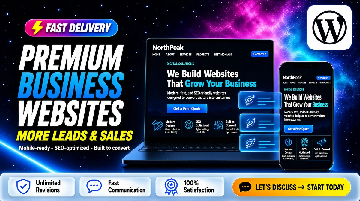 Premium Business Website Design Fiverr Gig Cover