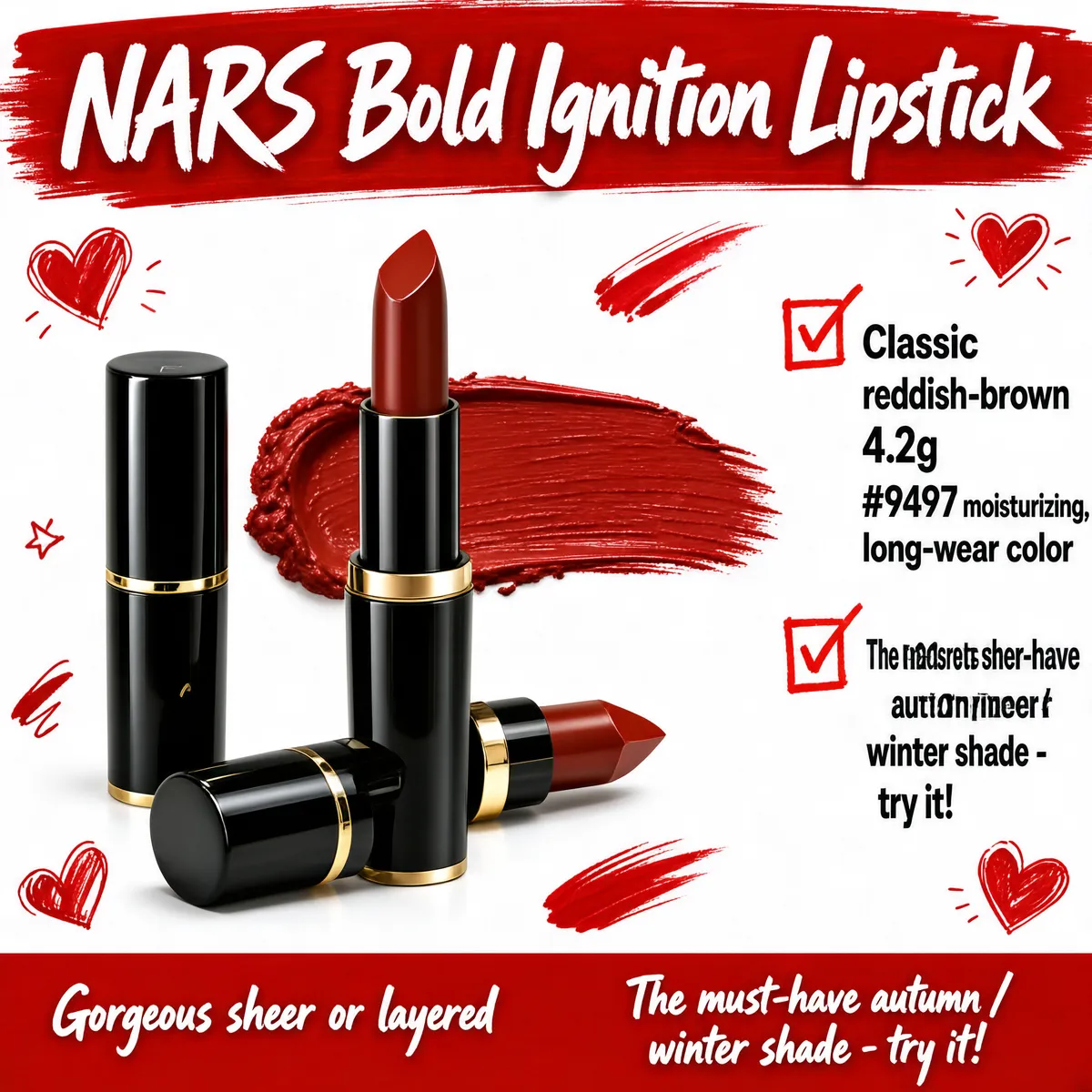 NARS Bold Ignition Lipstick Product Shot
