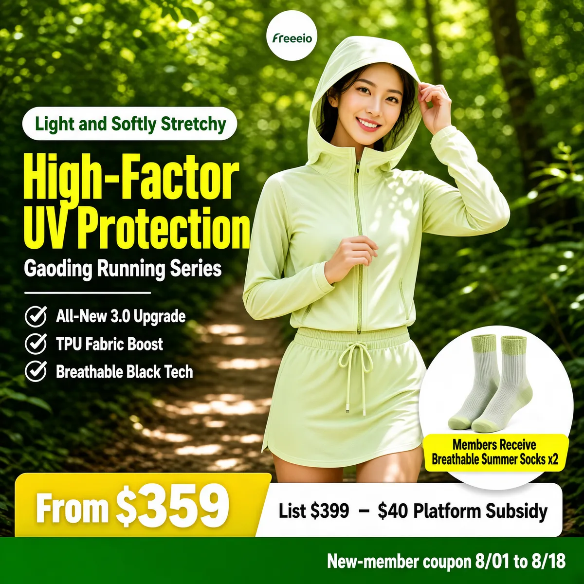 Lightweight UV Protection Running Set
