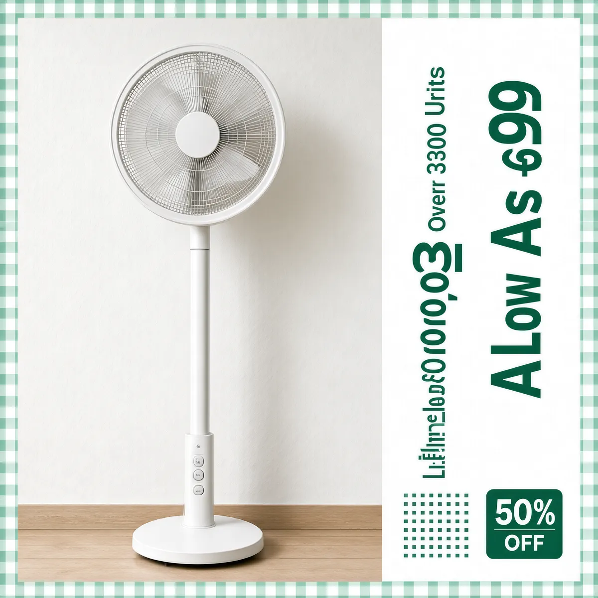 Minimalist White Fan Sale Poster