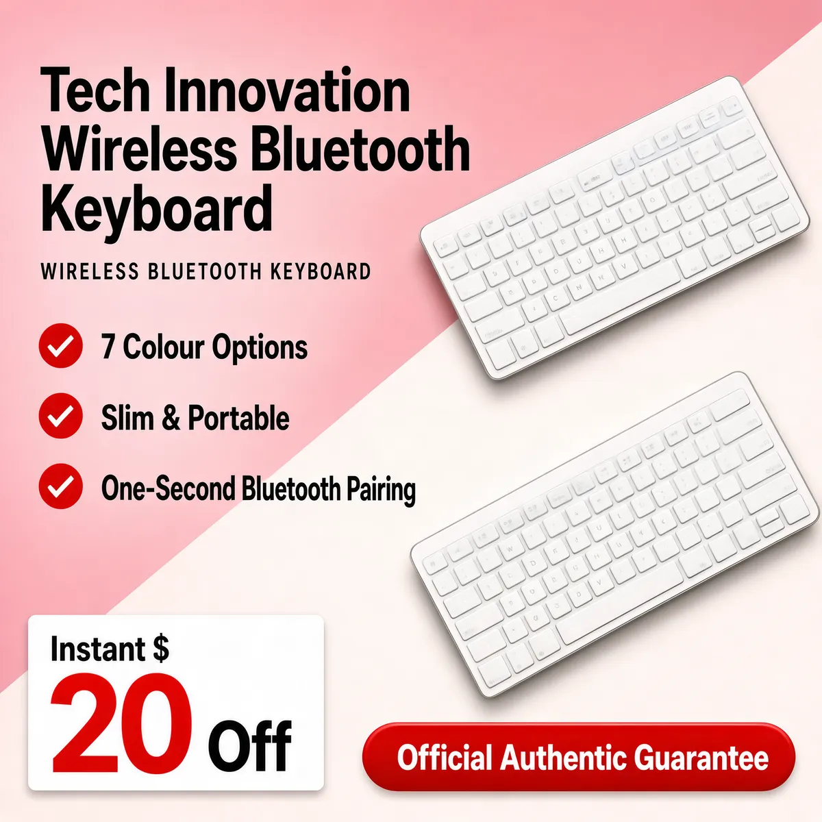 Wireless Bluetooth Keyboard Product Display
