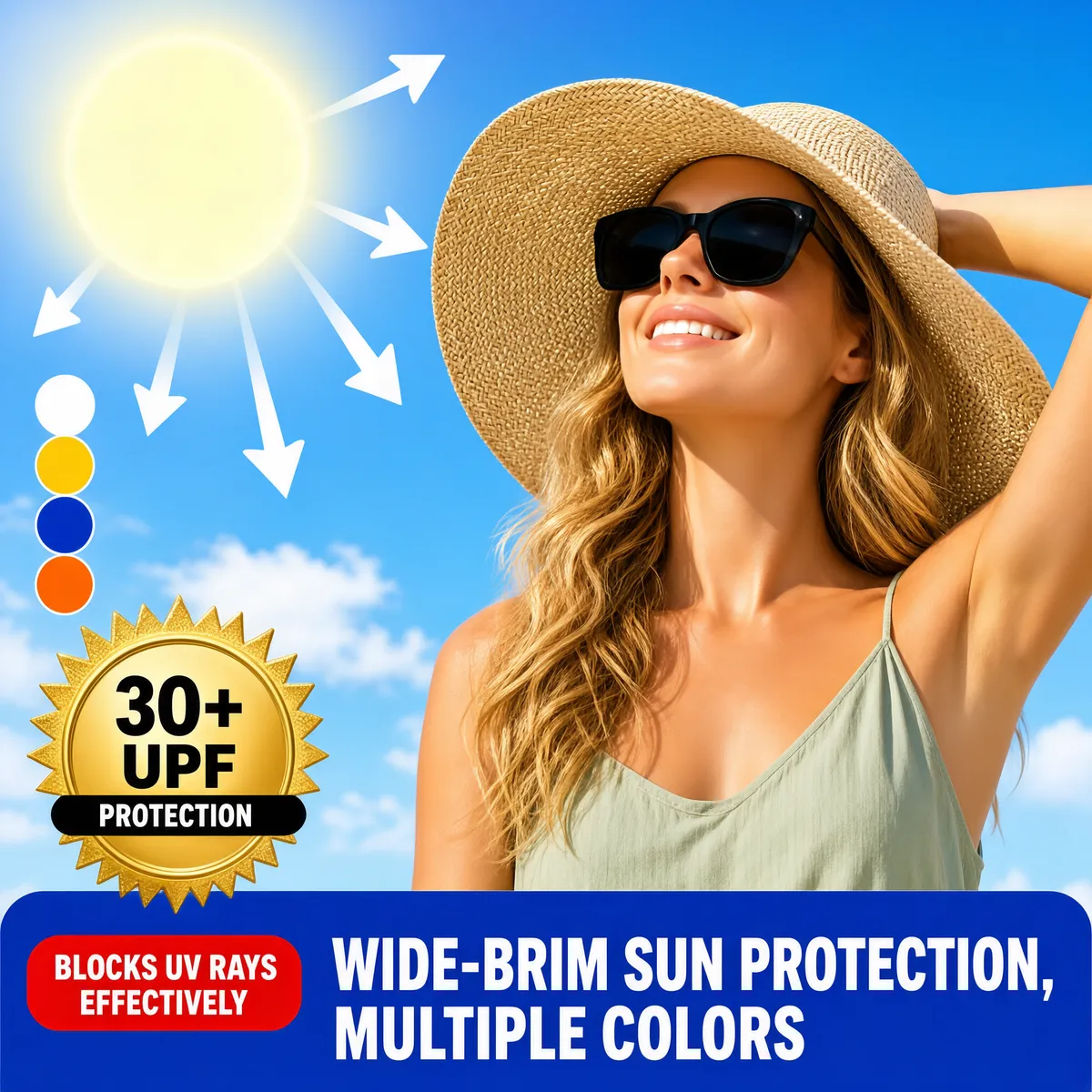Wide-Brim Sun Hat UV Protection Product Shot