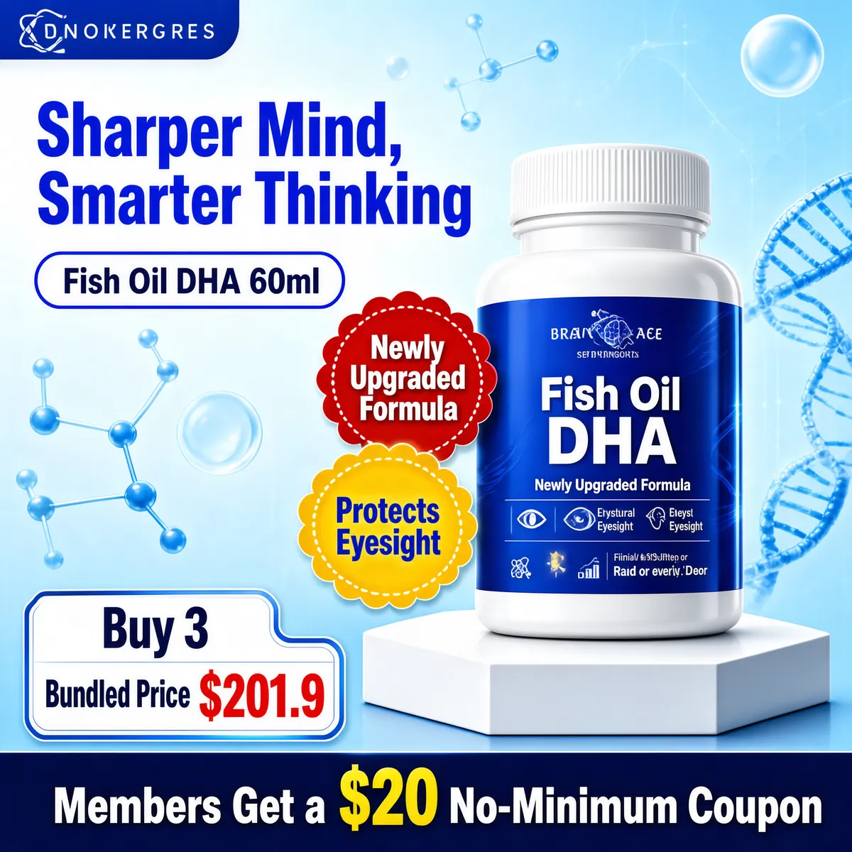 Brain Boost Supplement Bottle Promo