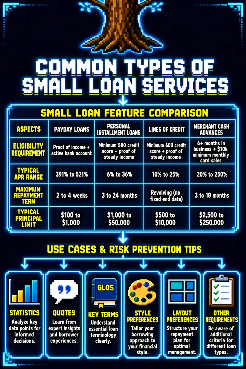 Small Loan Services Comparison Infographic
