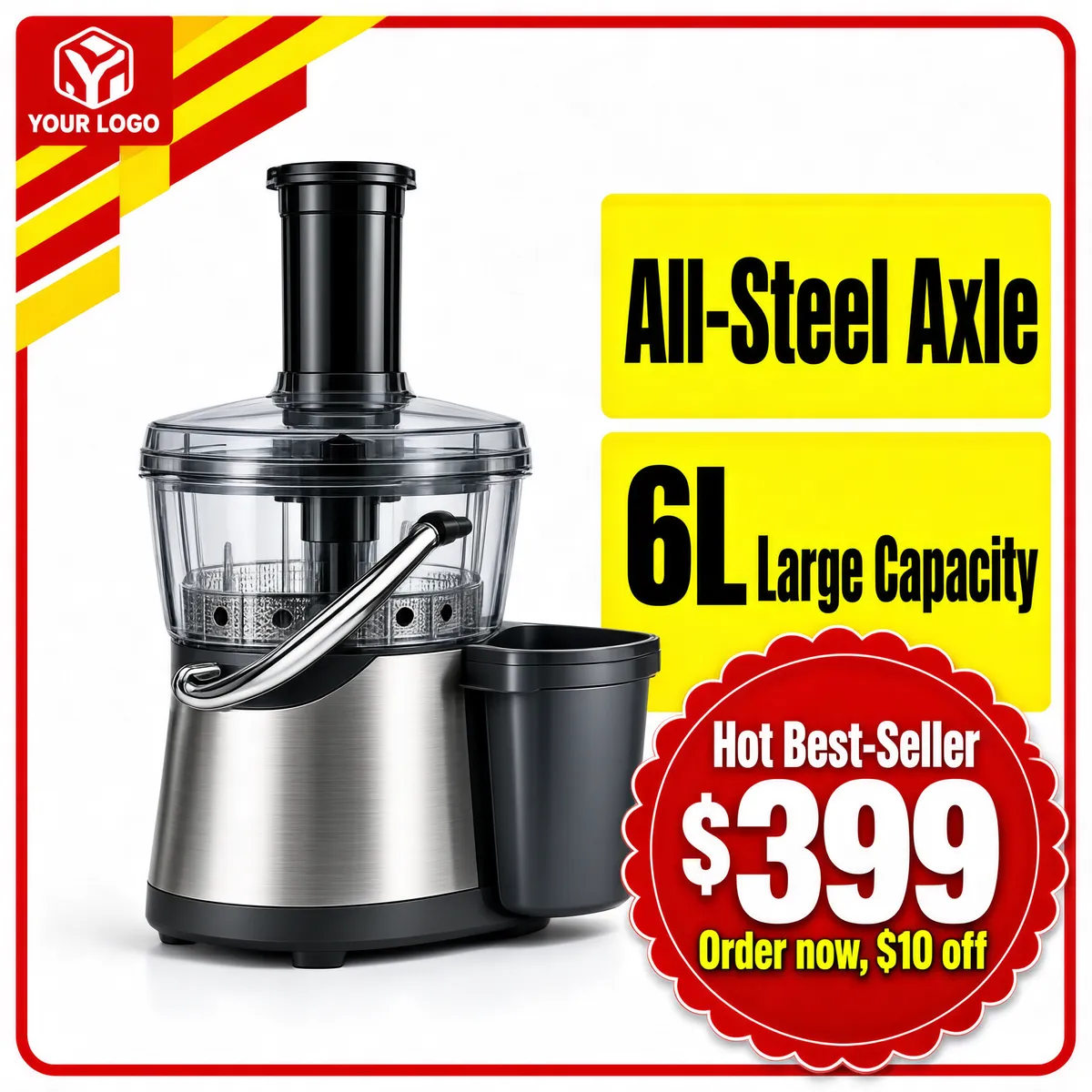 All-Steel Juicer 6L Large Capacity Deal