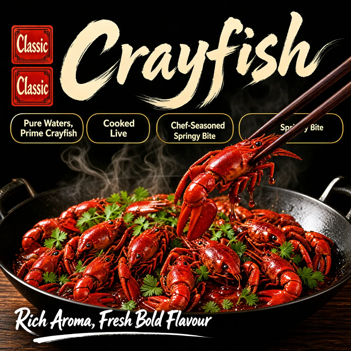 Sizzling Braised Crayfish Gourmet Dish
