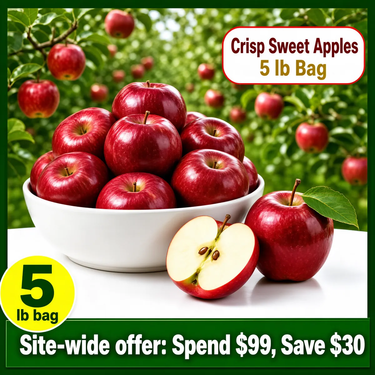 Fresh Crisp Sweet Apples 5lb Bag