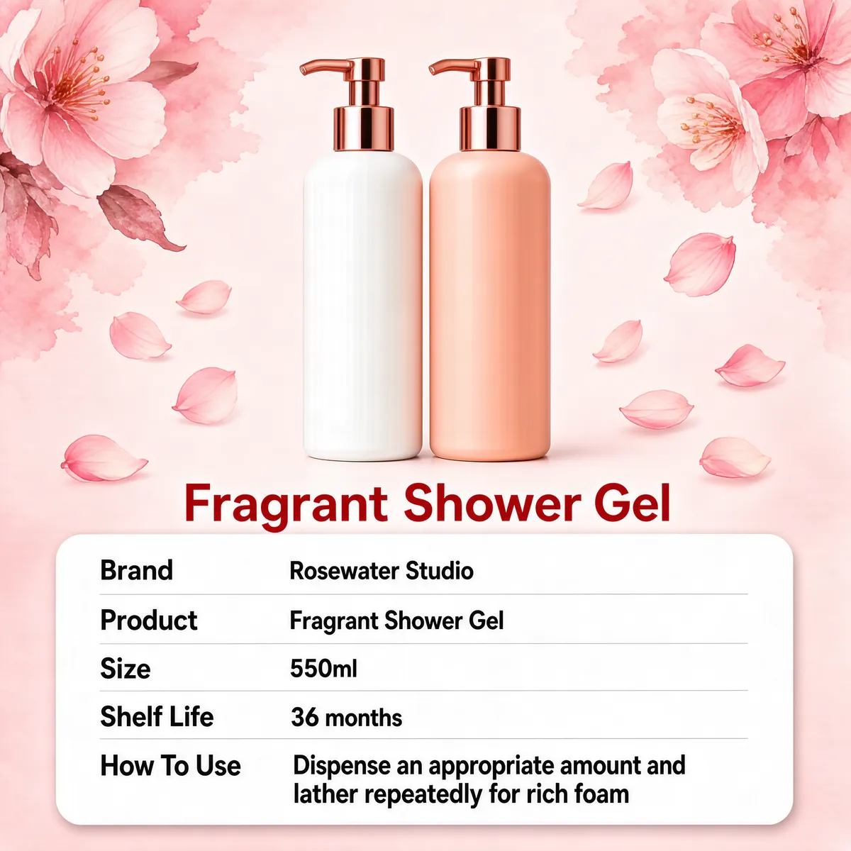Fragrant Shower Gel Product Display