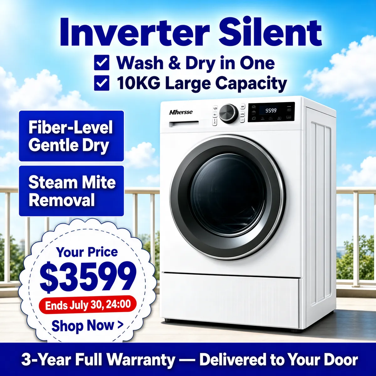 Inverter Silent Washing Machine — $3599 Deal