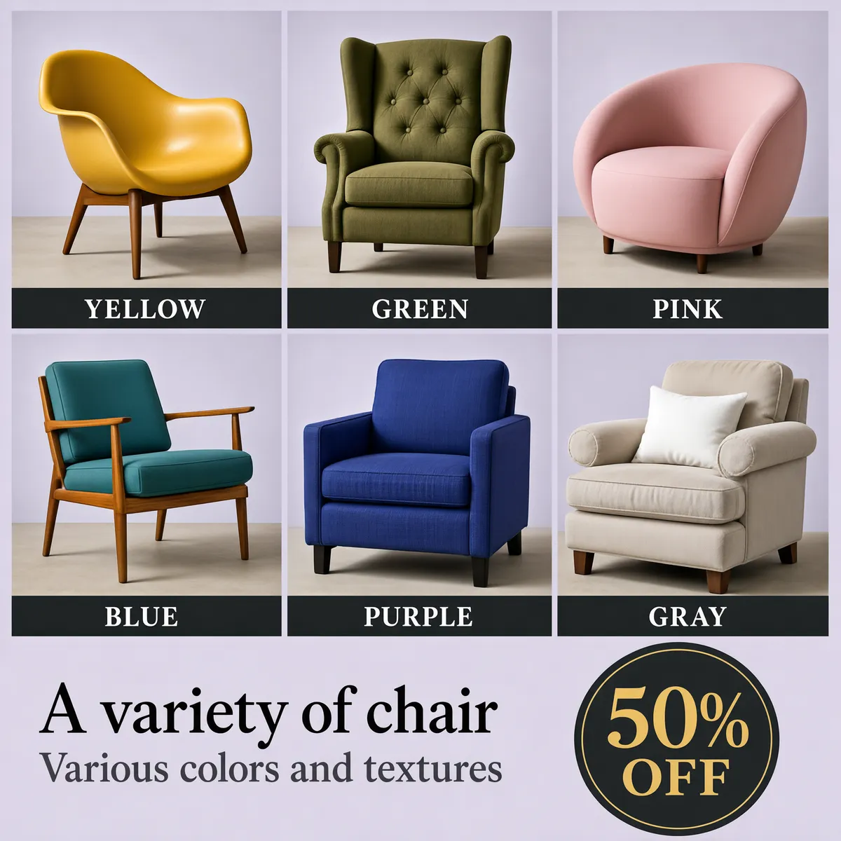 Mid-Century Armchair Collection Grid