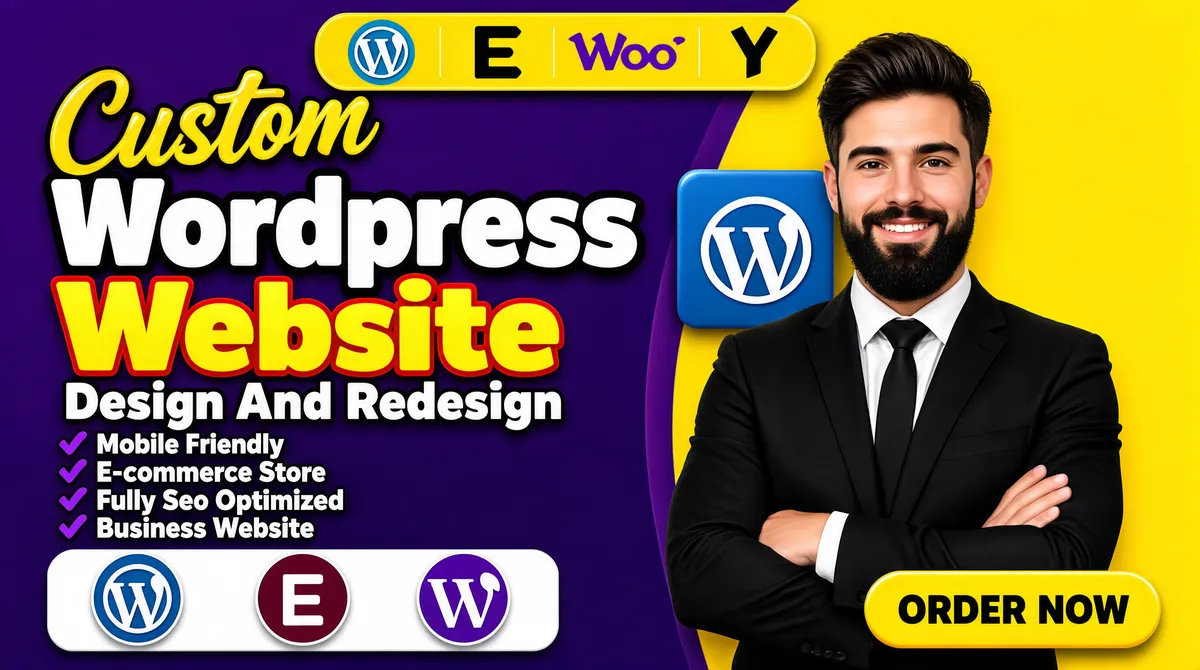 Custom WordPress Website Design Gig Cover