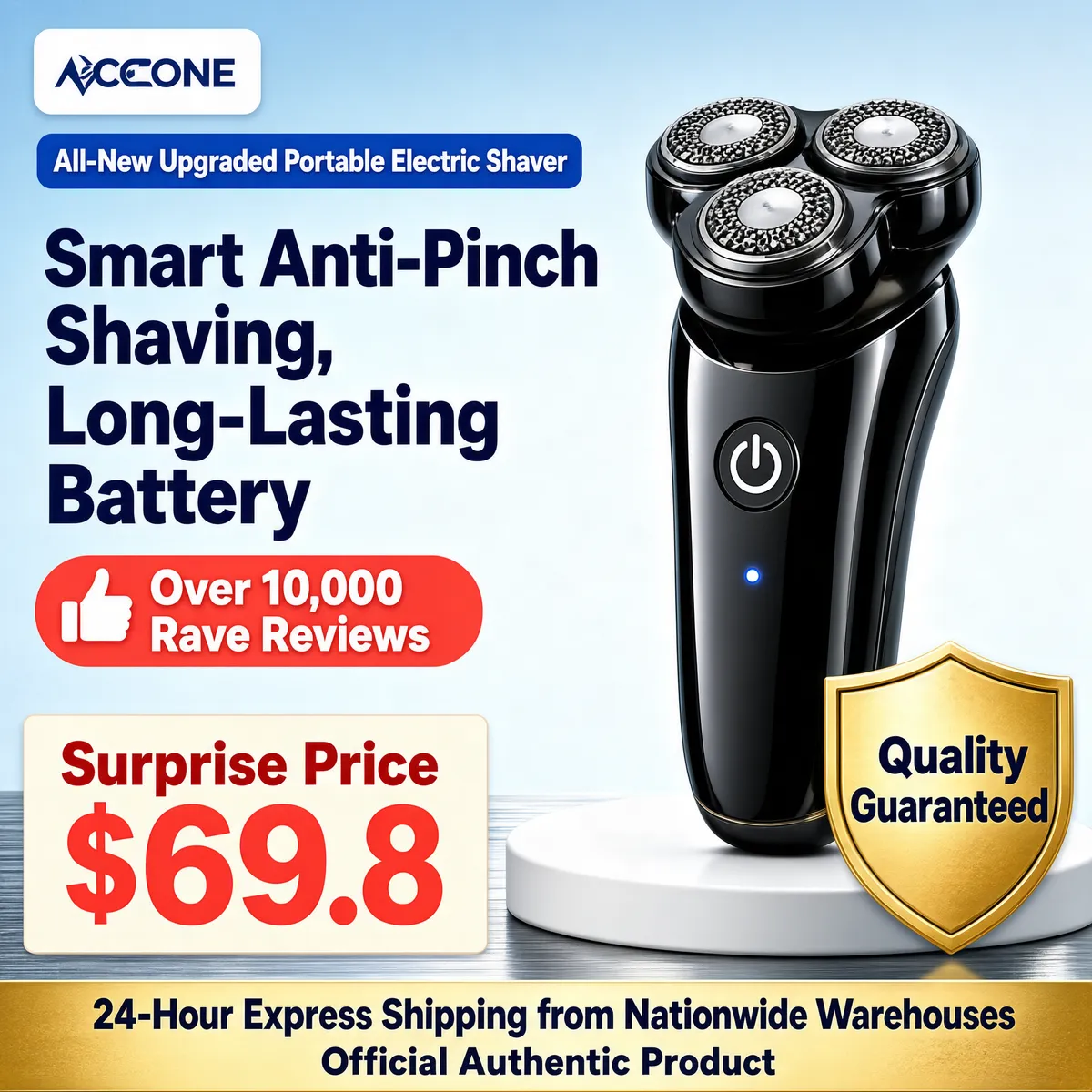 Smart Portable Electric Shaver Product Poster