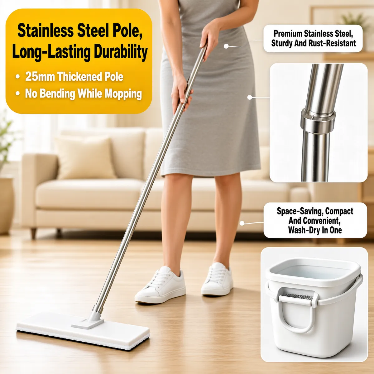 Stainless Steel Flat Spray Mop