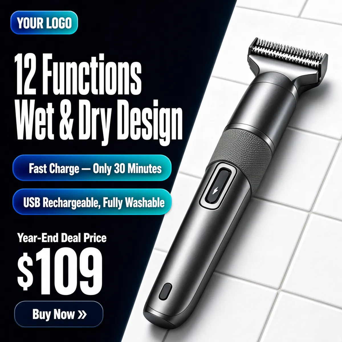 12 Functions Wet & Dry Body Trimmer