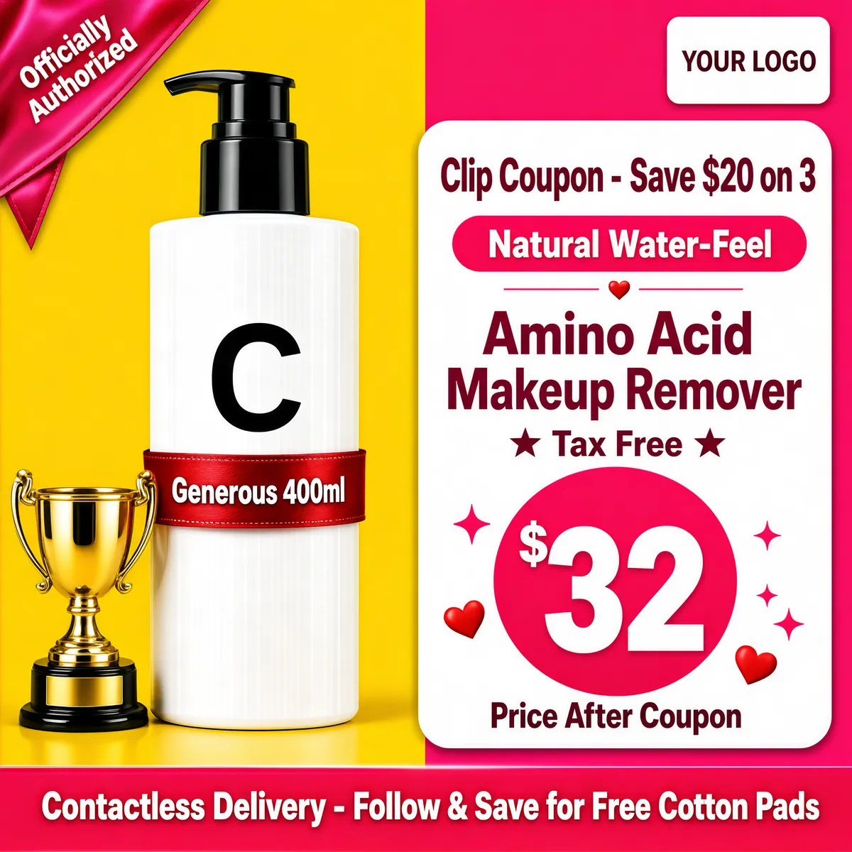 Amino Acid Makeup Remover Promo Display