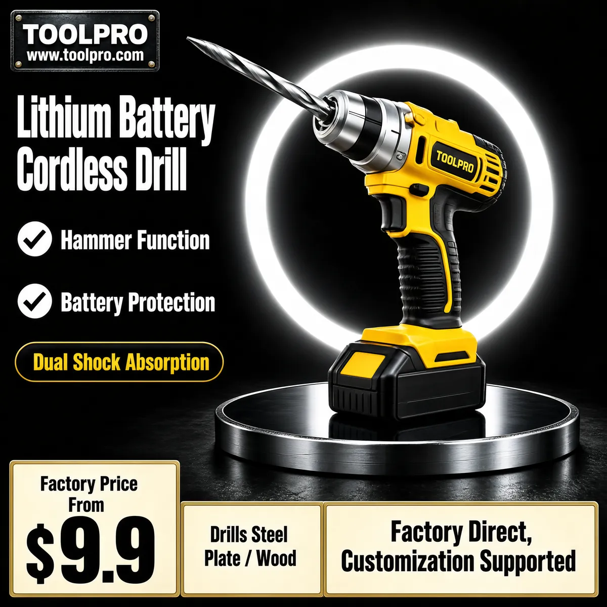 Lithium Battery Cordless Drill Product Showcase