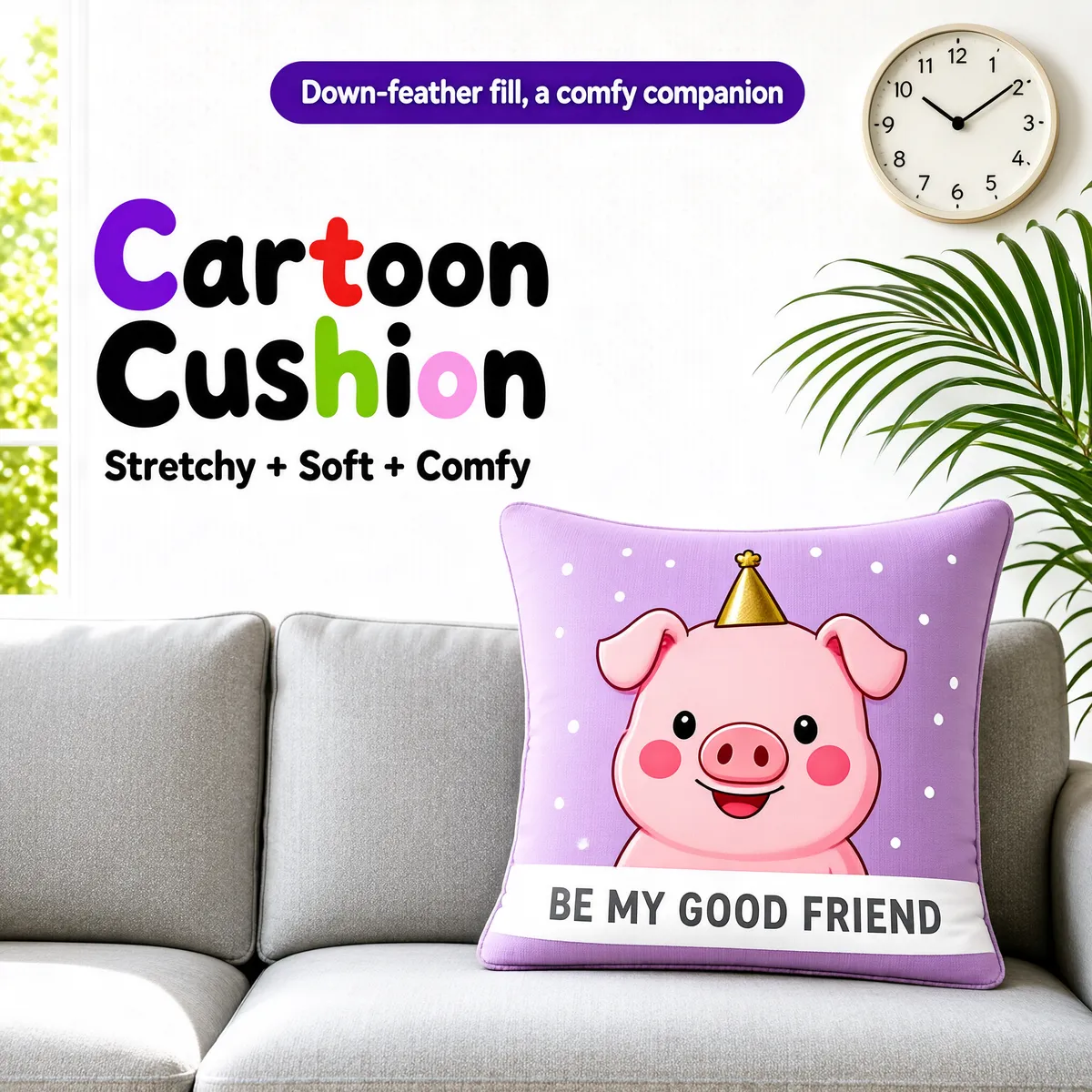 Kawaii Piglet Cartoon Cushion