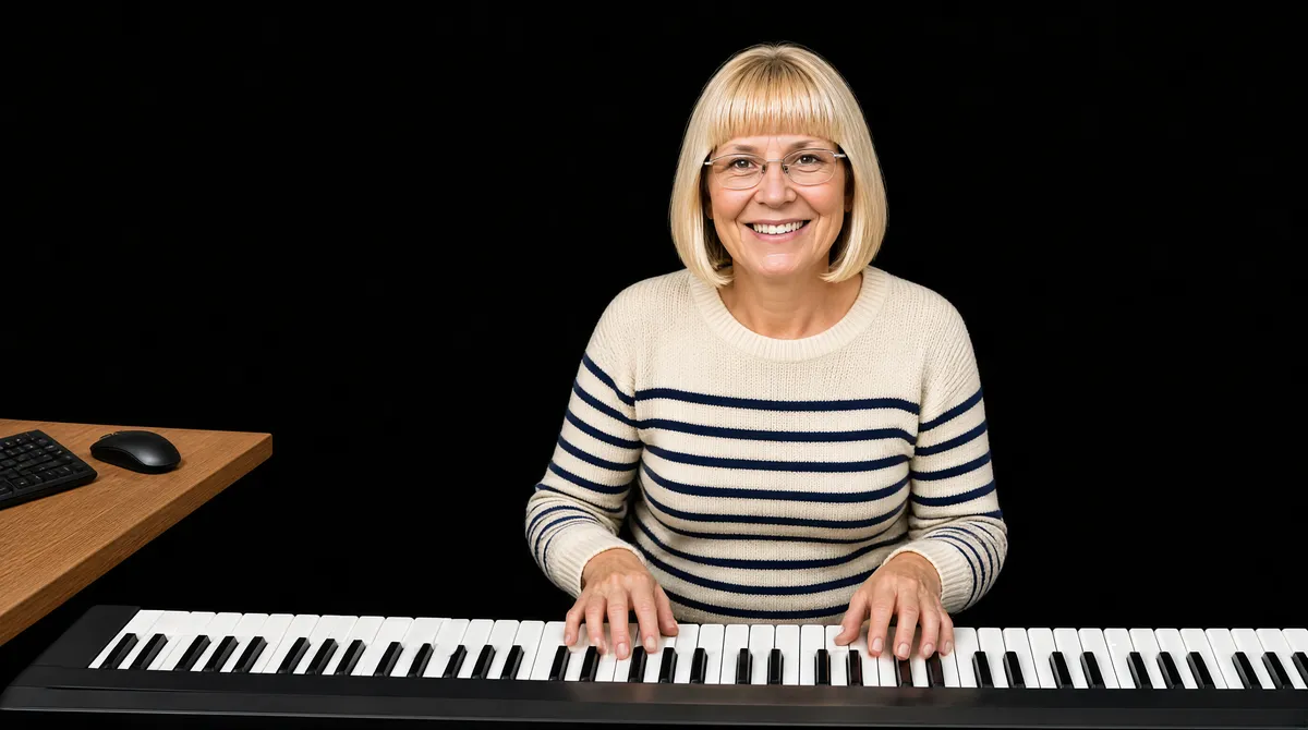 Woman Piano Teacher Studio Portrait
