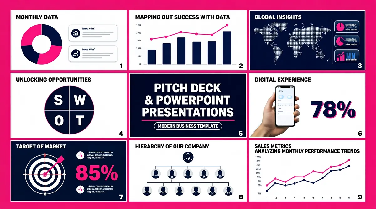 Pitch Deck & PowerPoint Presentation Slides Grid