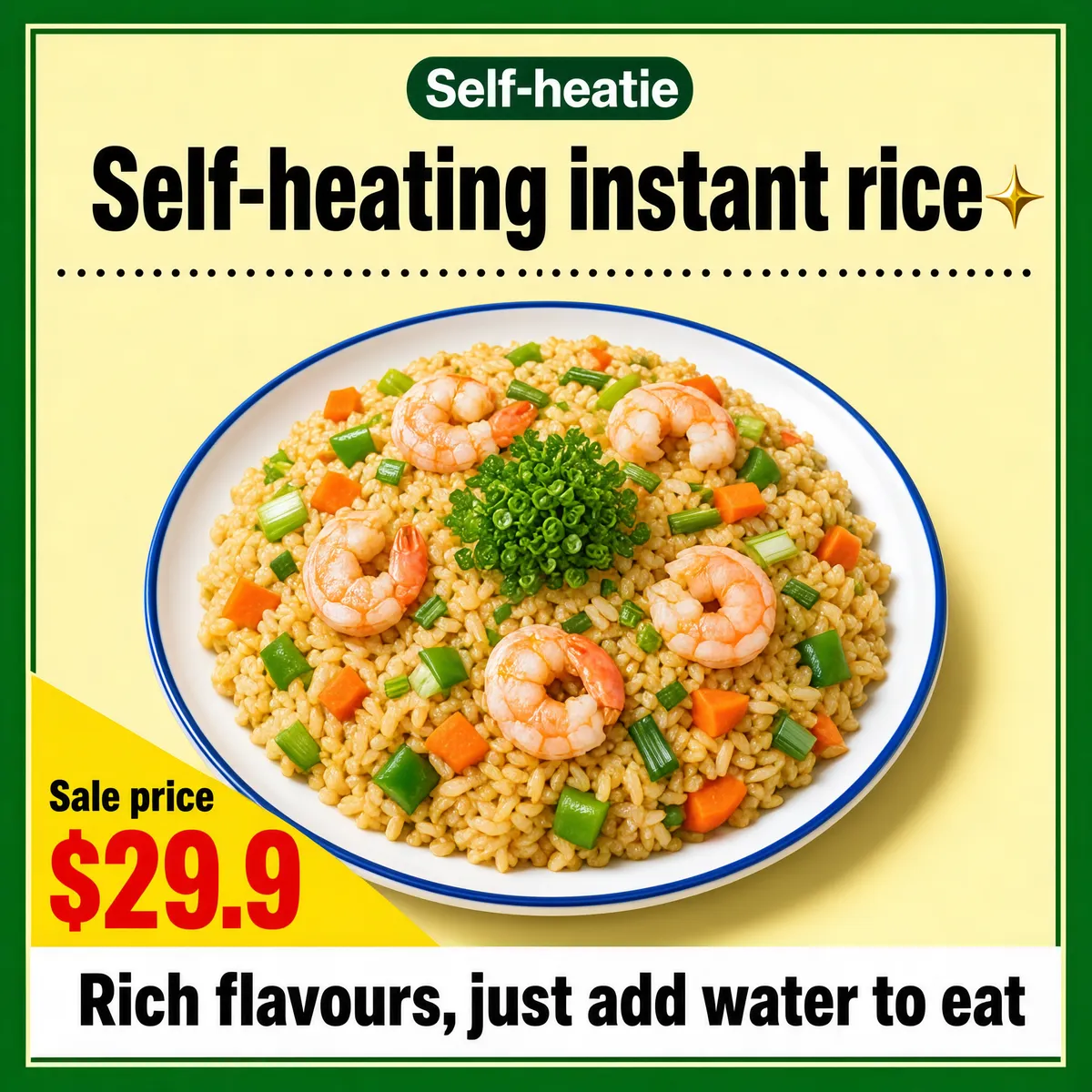Self-Heating Instant Fried Rice with Shrimp