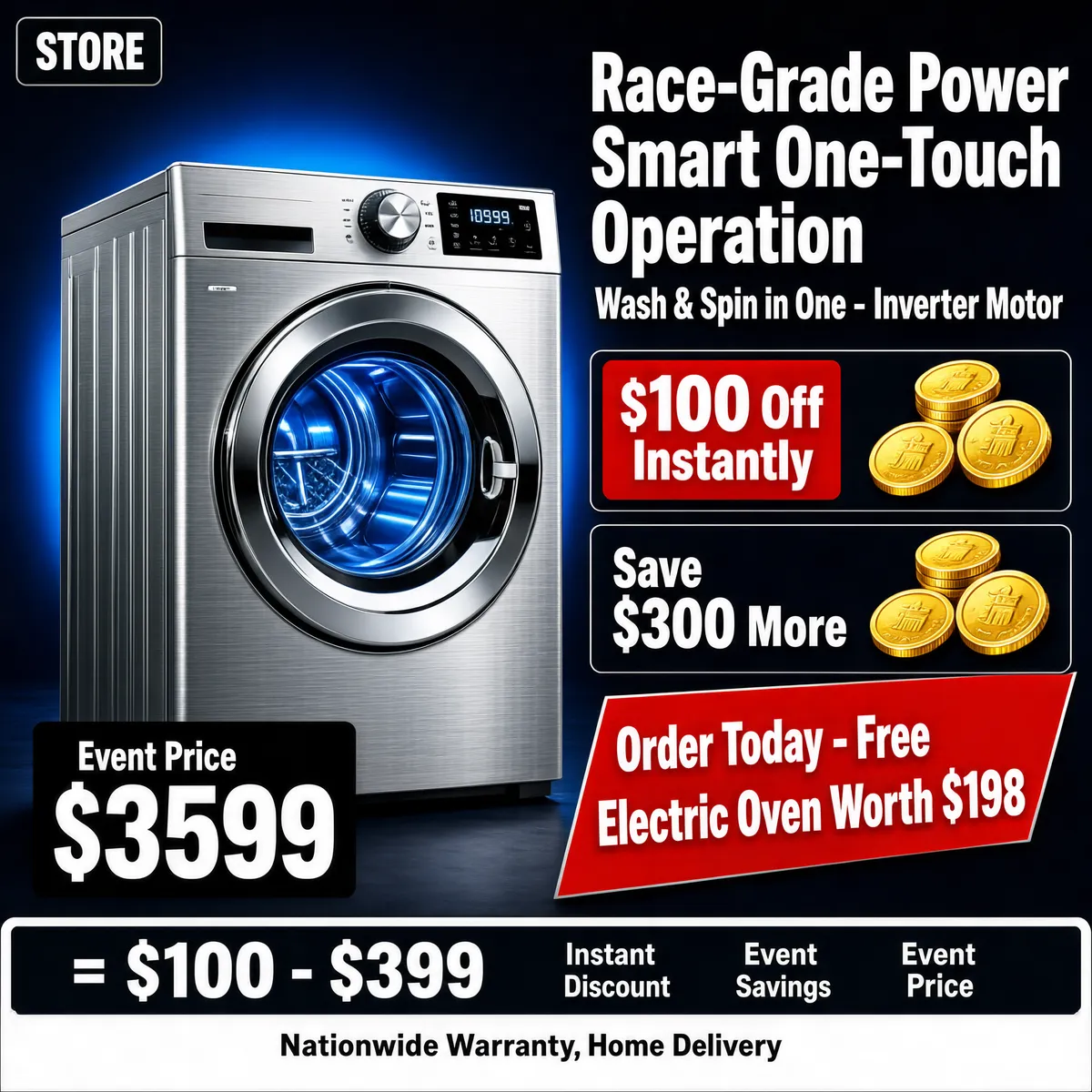 Race-Grade Smart Washing Machine