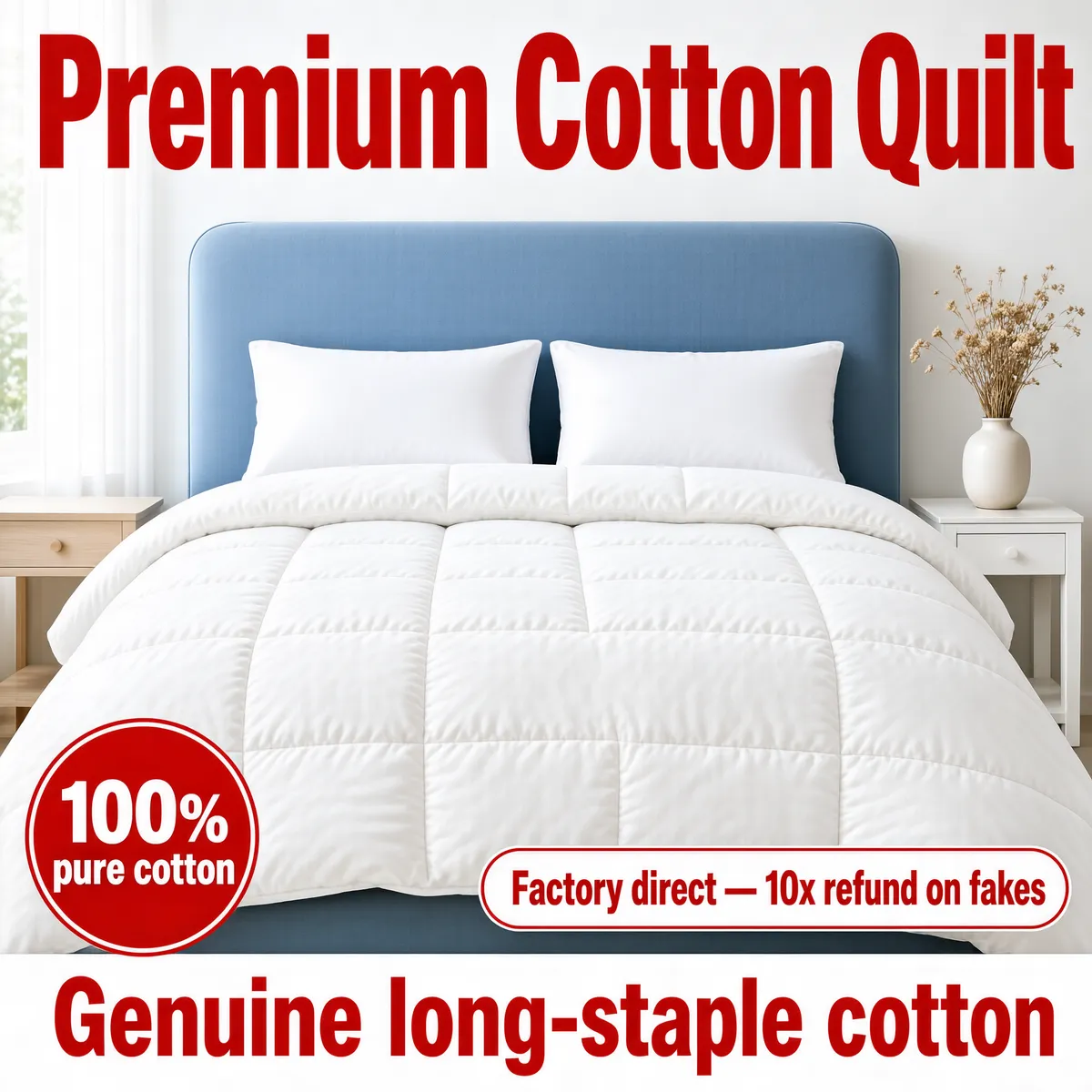Premium Cotton Quilt – Pure Bedding