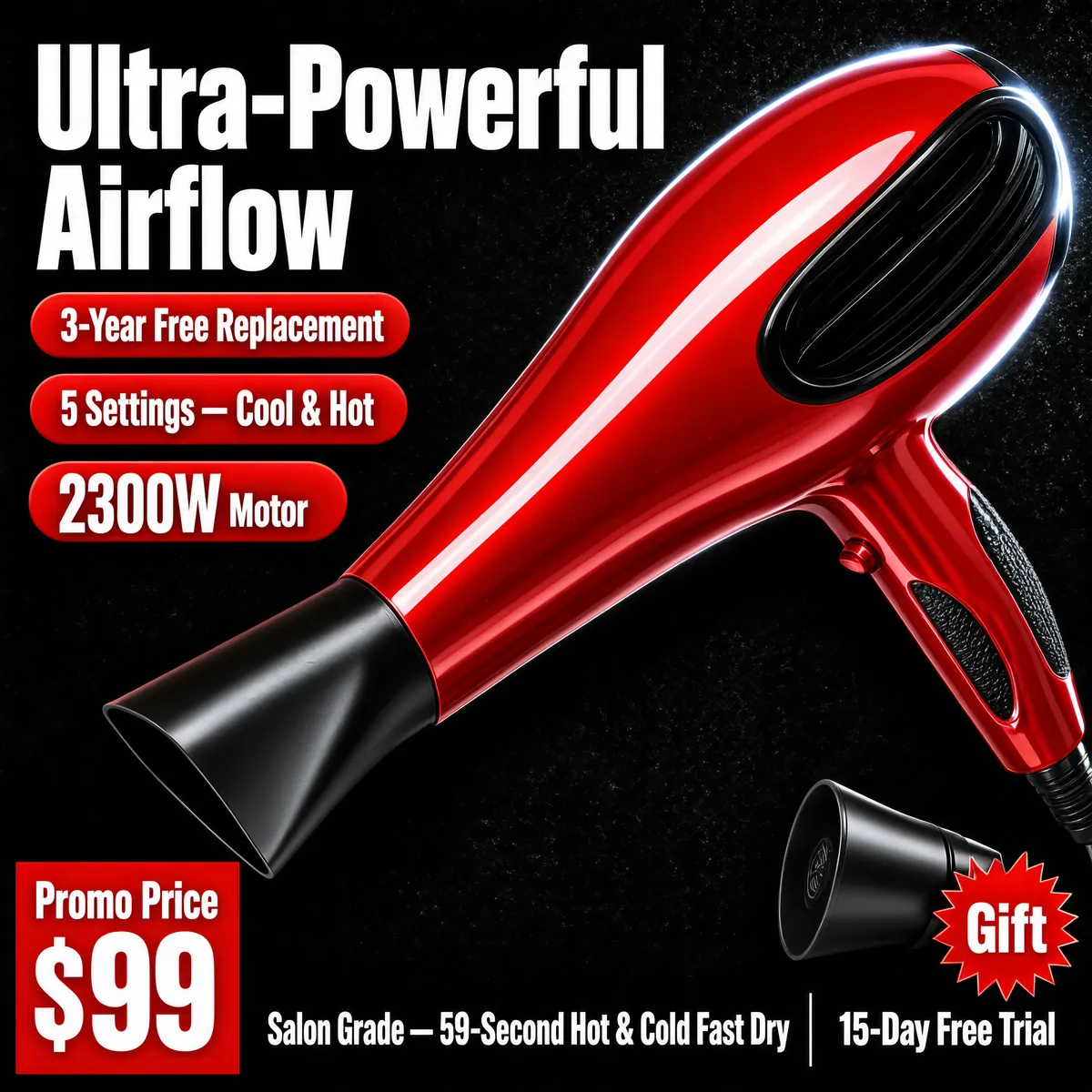 Ultra-Powerful Hair Dryer Salon Pro