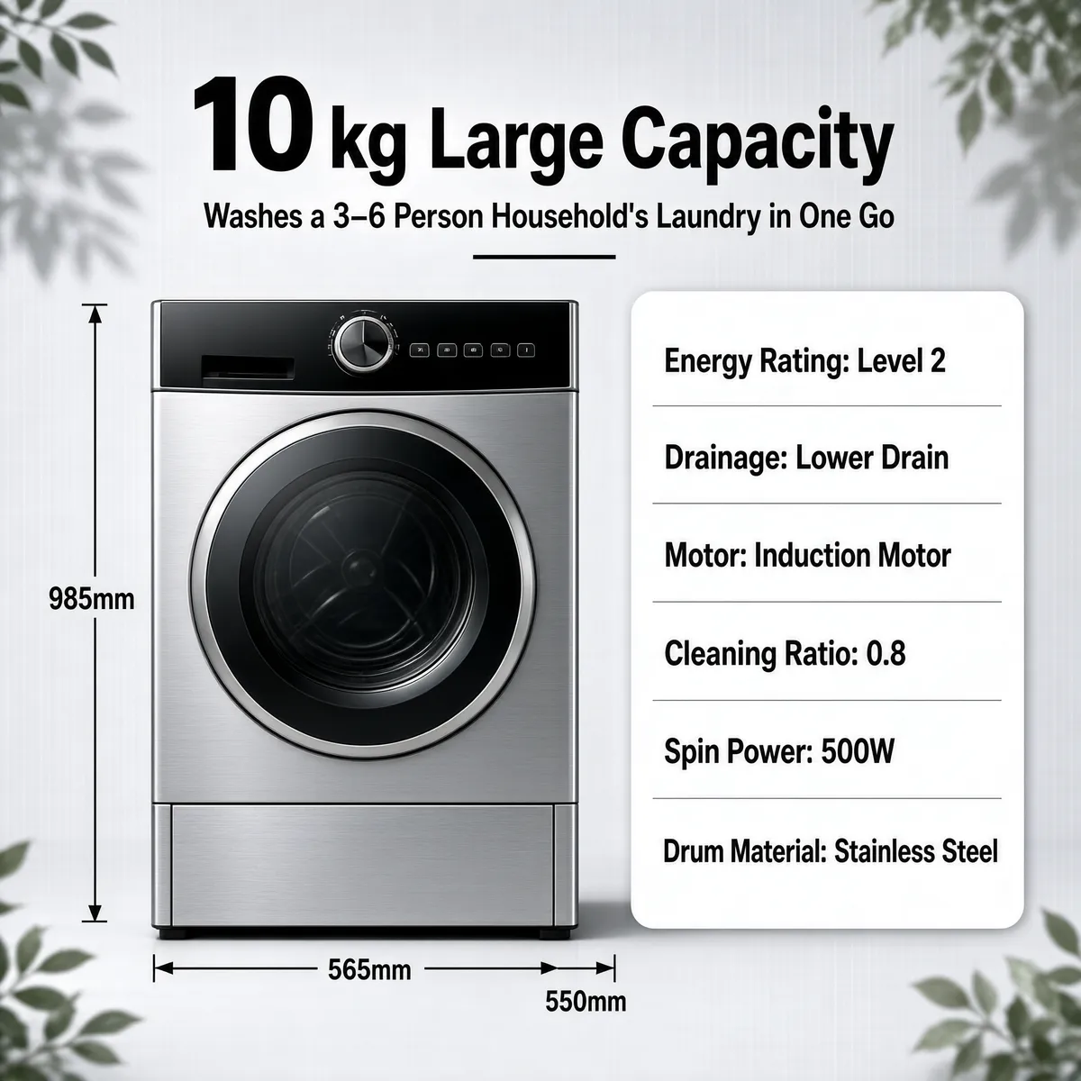 10kg Washing Machine Product Image