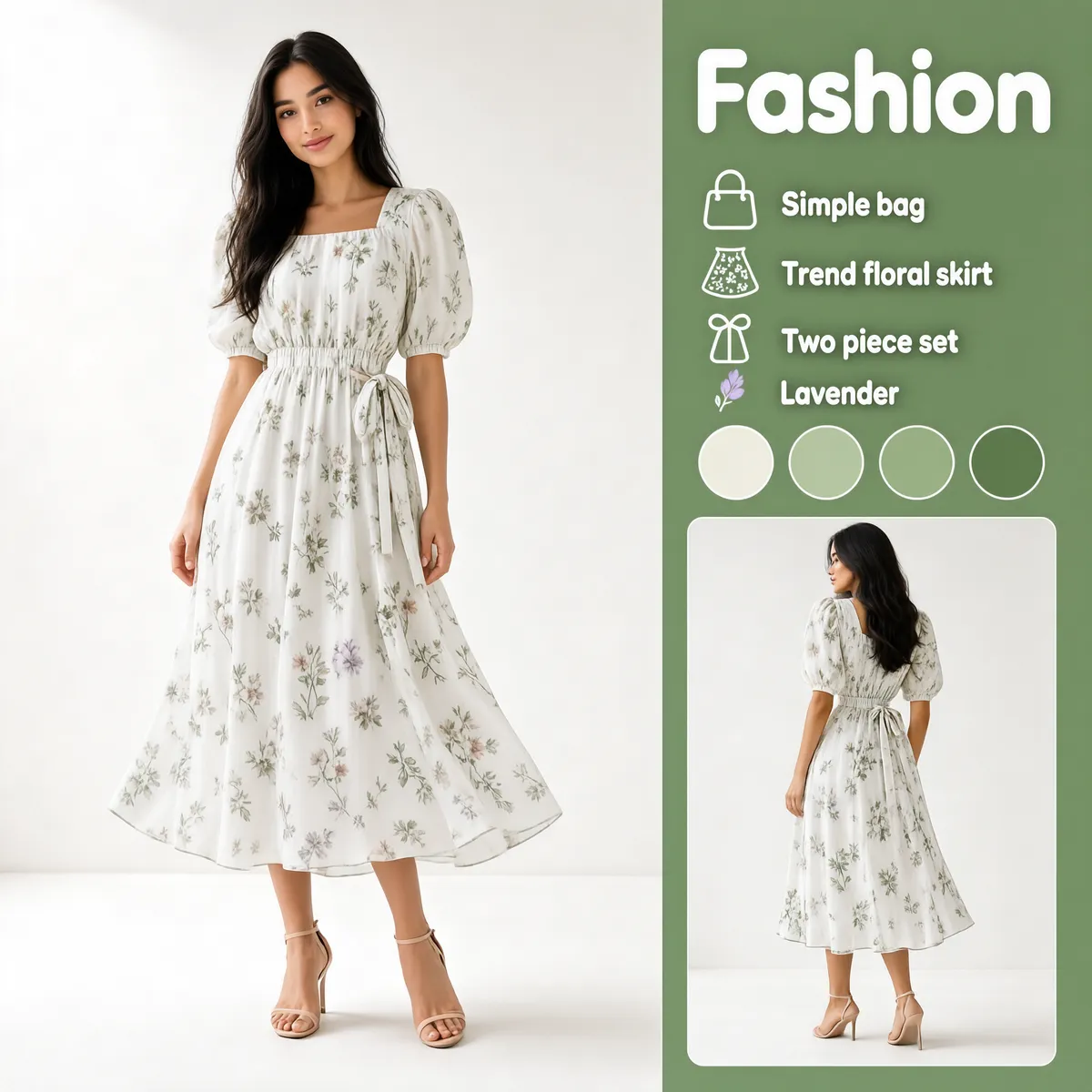 Floral Midi Dress Spring Lookbook
