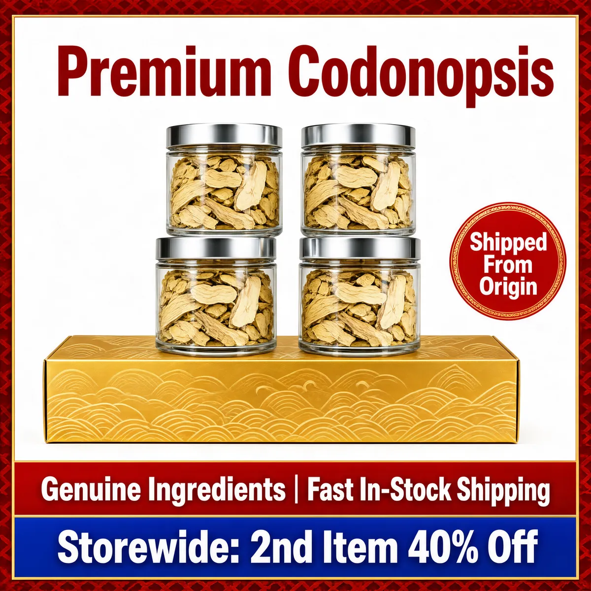 Premium Codonopsis Herbal Supplement Jars