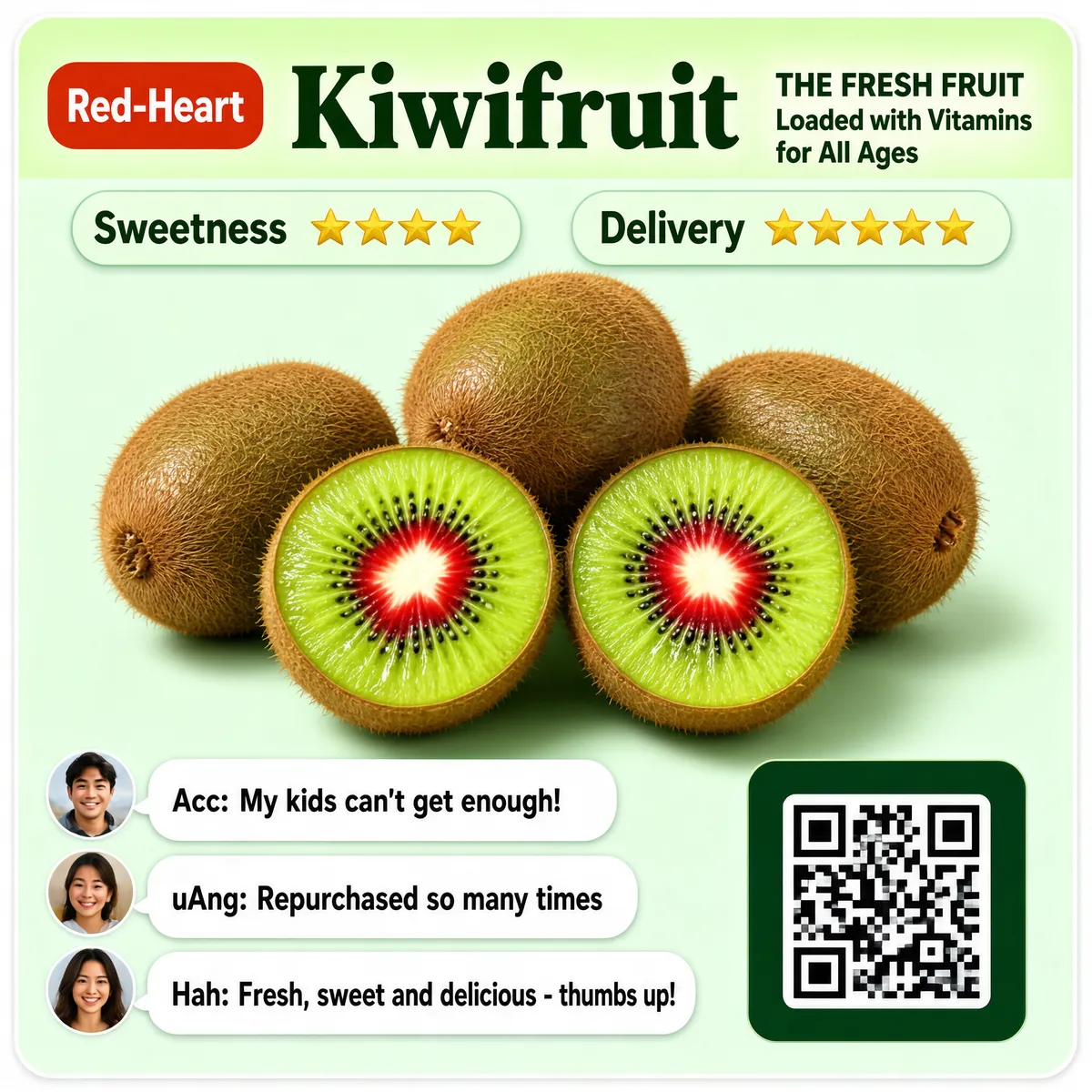 Red-Heart Kiwifruit Fresh & Sweet
