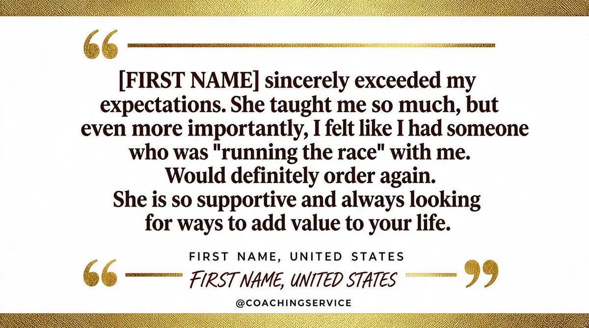 Elegant Gold Accented Testimonial Quote Graphic