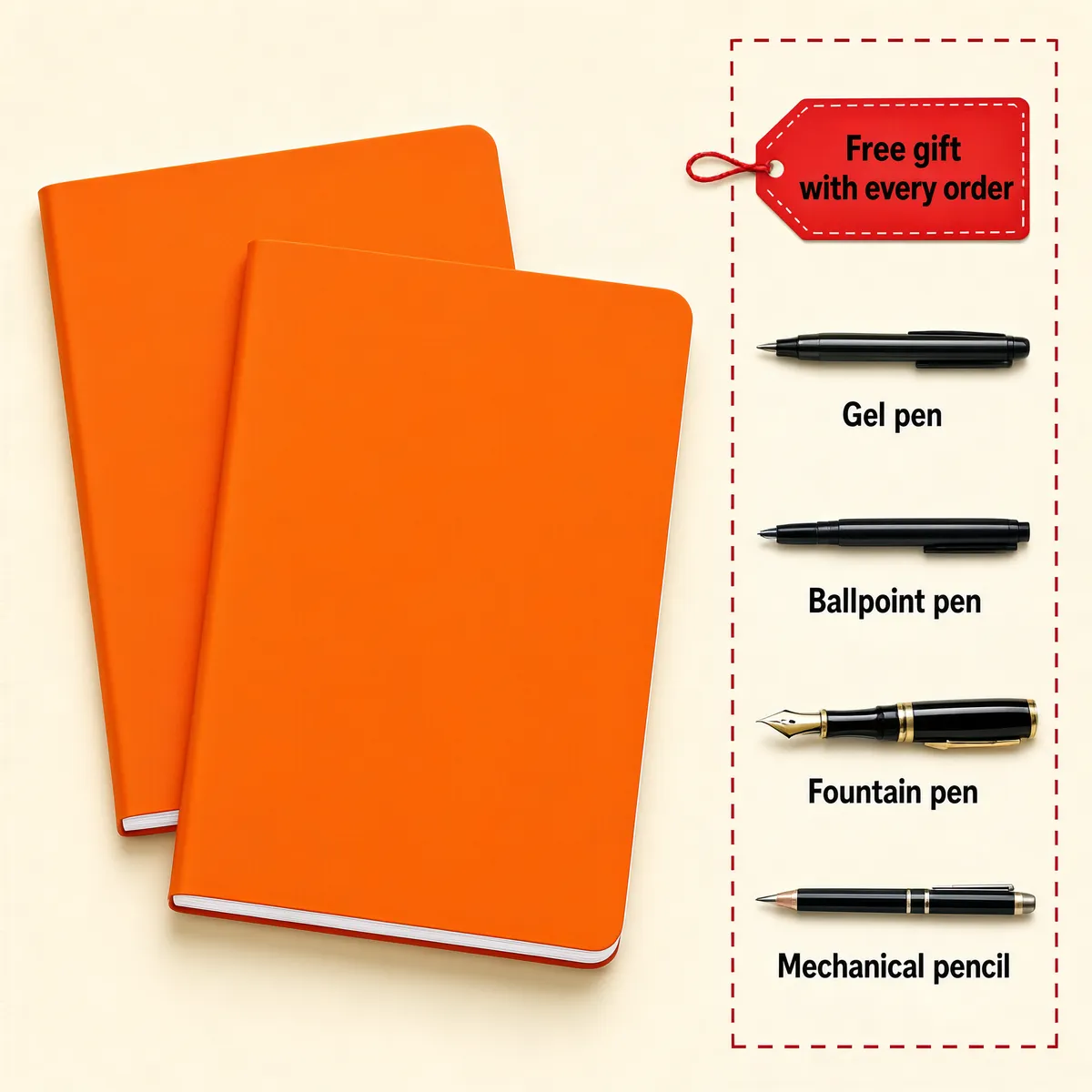 Orange Notebooks Gift List E-Commerce Shot