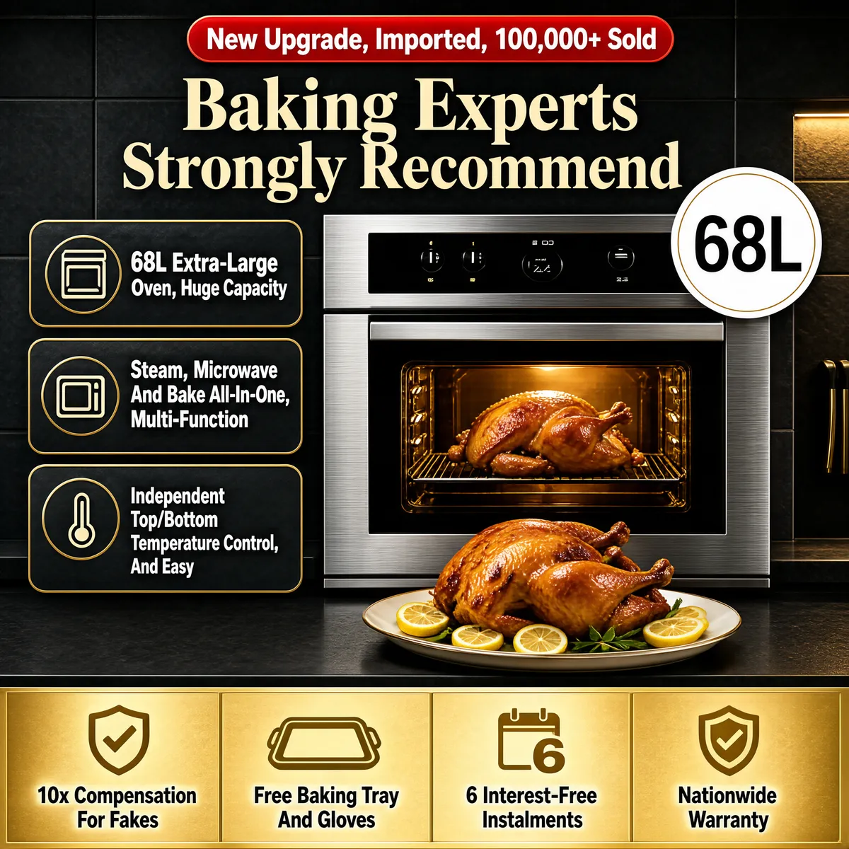 68L Built-In Electric Oven Premium Showcase