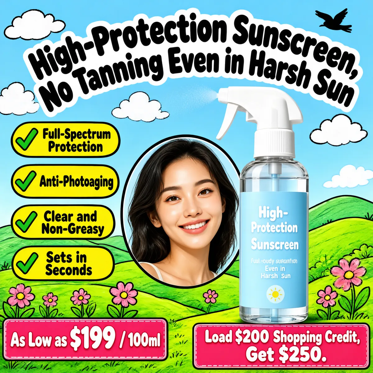 High-Protection Sunscreen Spray Ad