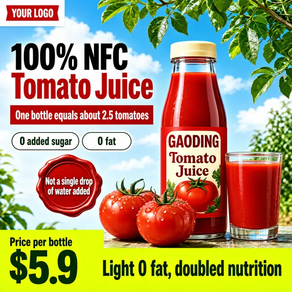 Fresh Tomato Juice Bottle Ad