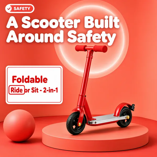 Safe & Fun Kids Scooter Coral Studio