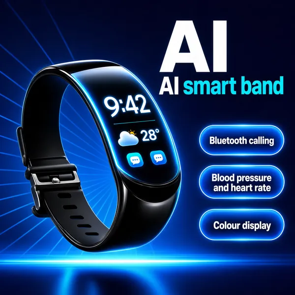 AI Smart Band Futuristic Wearable Display