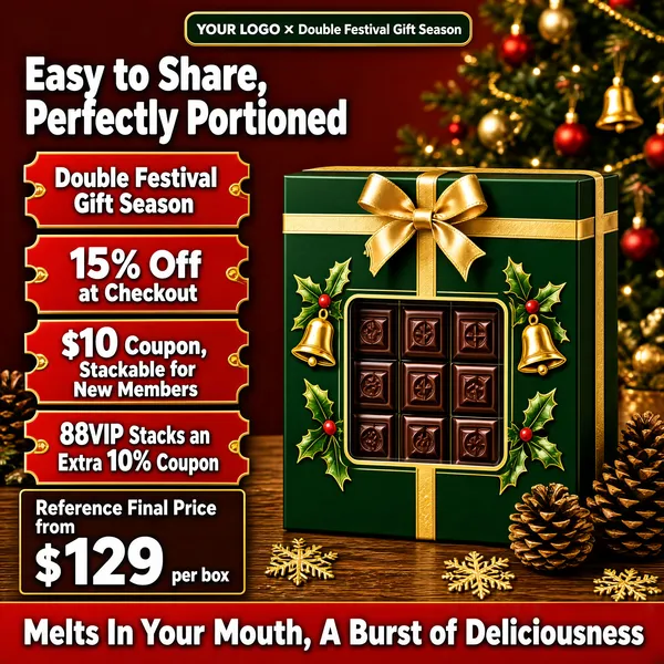 Christmas Chocolate Gift Box with Holiday Coupons
