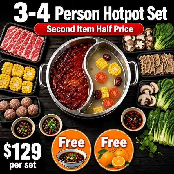 Hotpot Set for 3-4 with Free Dipping Sauce