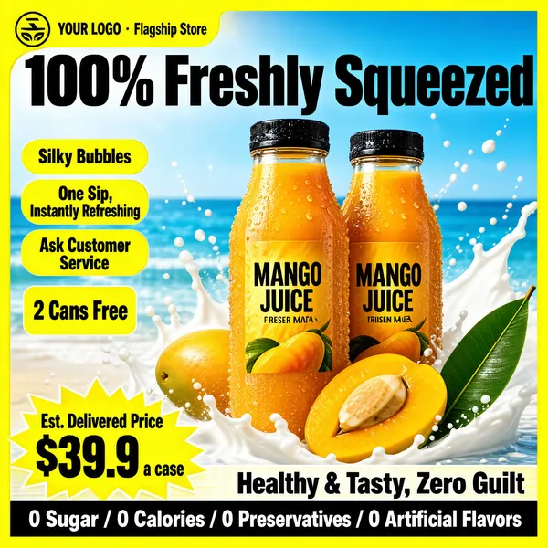 Fresh Mango Juice Product Poster