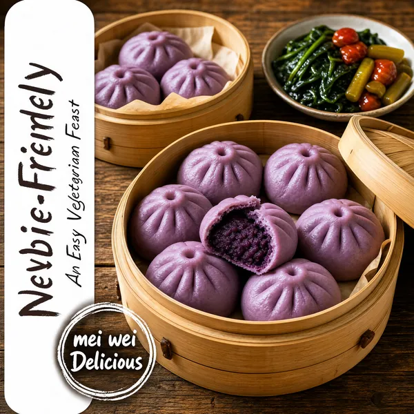 Purple Steamed Buns Comfort Food Poster