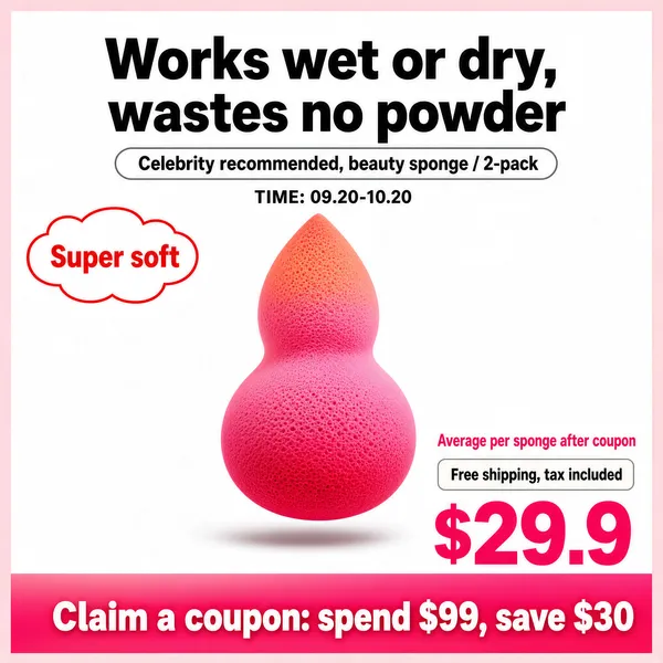 Super Soft Beauty Sponge Works Wet or Dry